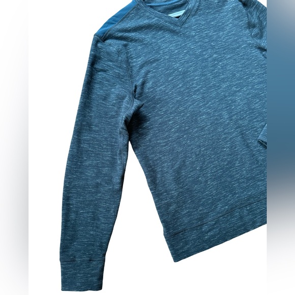 Mens Lululemon Transit Long Sleeve V Heathered Fuel Green / Fuel Green - Picture 12 of 13